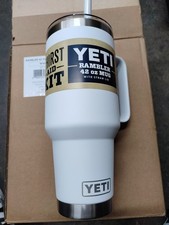 New Yeti  Rambler 42 oz Mug With Straw Lid Color: White