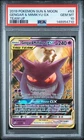 2019 POKEMON SUN & MOON TEAM UP #53 GENGAR & MIMIKYU GX PSA 10