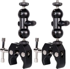 Cool Dual Ball Head Magic Arm Adapter Camera Clamp Mount Super Clamp With 1/4 An