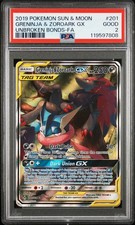 2019 POKEMON SUN & MOON UNBROKEN BONDS #201 FULL ART/GRENINJA & ZOROARK GX PSA 2 on eBay