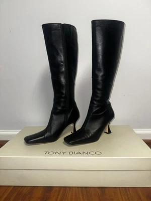 Leather Square Toe Knee High Boots for Women for sale | eBay