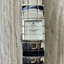 Croton Womens Silver Tone Chrome Quartz Watch Working