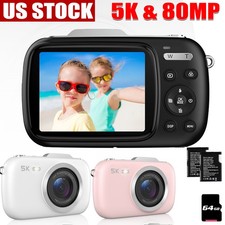 Compact Digital Camera 5K UHD 80MP 18X Zoom Point & Shoot with 64GB Memory Card