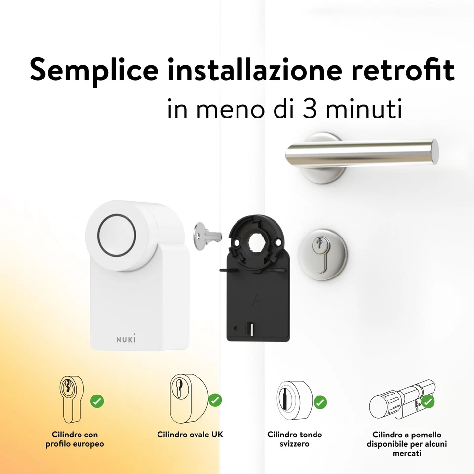 Nuki Smart Lock Go (2025) con Bluetooth Wi Fi & Matter Serratura elettronica che - Immagine 2 di 4
