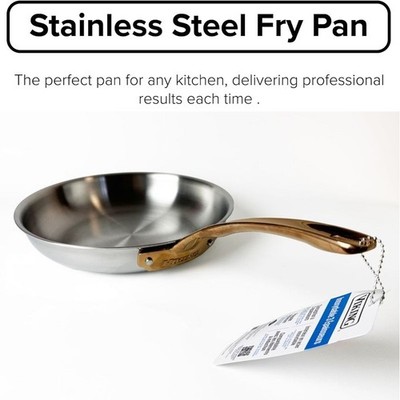 Viking 3 PLY 18/8 Stainless Steel 10'' Fry Pan Copper Handle Omelette Skillet NEW