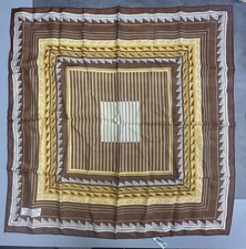 Vtg Square Scarf Geometric Scarf Orange And Brown Made In Japan 100 Acetate