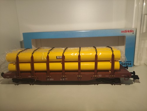 Märklin 54954 - Güterwagen, Rungenwagen mit Röhrenbeladung, Spur 1 (P334) | Zustand: Gebraucht