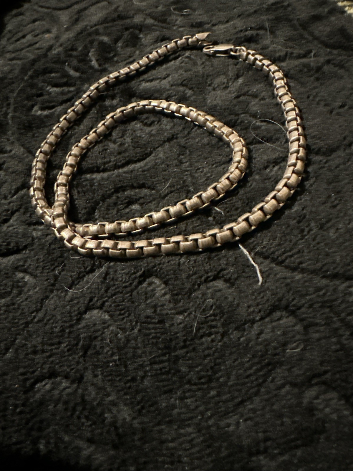 SOLID 925 STERLING SILVER Round Box Link Chain Ne… - image 6