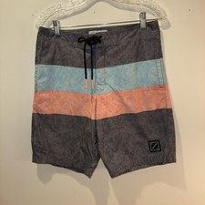 American Eagle Boardshorts Men  s Small Grey swim Trunks Pockets Tie Closure