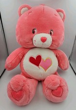 Vintage Care Bear Large Jumbo 26" Love A Lot Plush Pink Hearts Stuffed Toy 2002