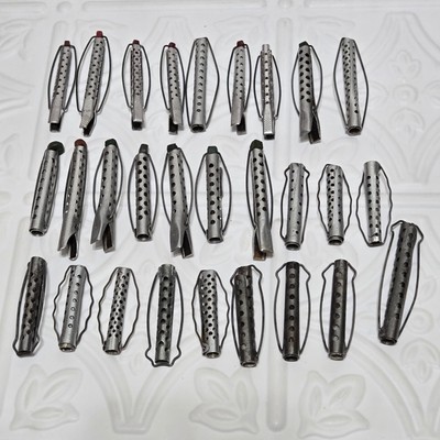 Vintage Metal Perm Curler Rds Tip Top Goody Lot of 28