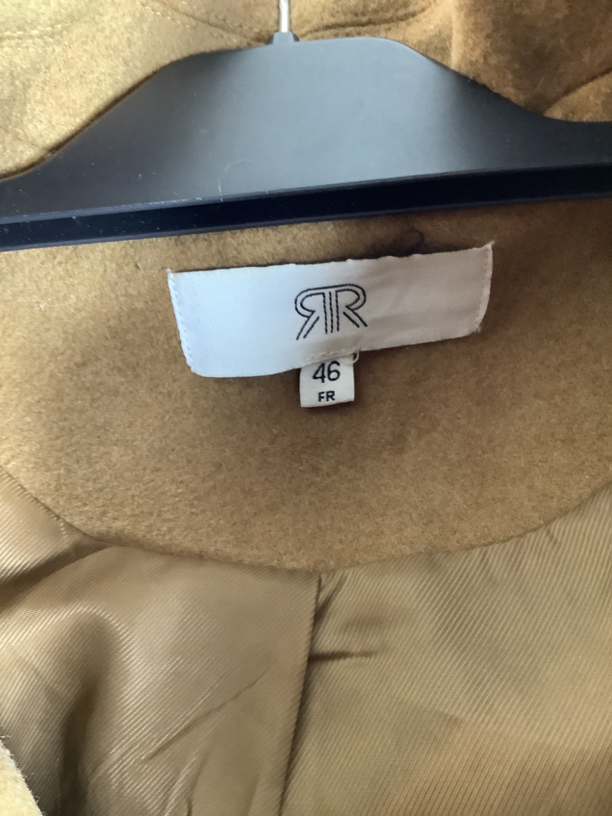 Faux Mohair Longline Camel Colour Coat Uk 18 Sku 034 image 2