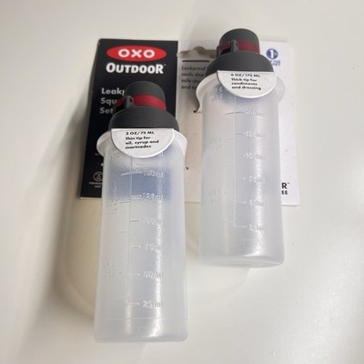OXO Outdoor Leakproof Squeeze Bottle Set - 3oz & 6oz Camping Condiment Bottles