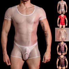 Solid Color Stretchy Leotard Men's Lingerie Underwear Slim Fit and Comfortable