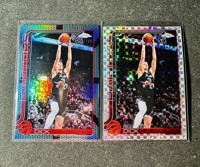 Gradey Dick 2025-26 Topps Chrome Update #97 Aqua Refractor 198/199 + Xfractor 