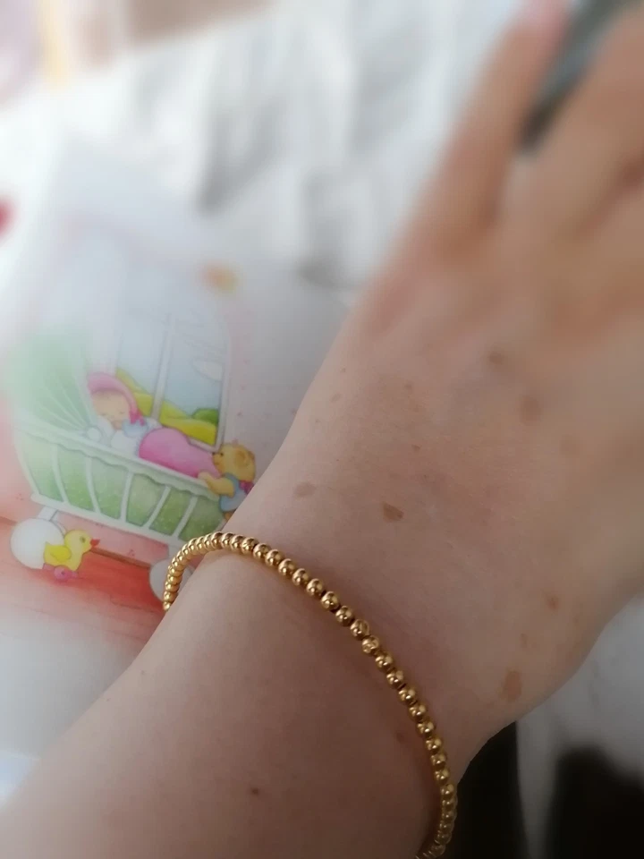 Crazy Deal! ¡Pulsera de cuentas de oro macizo de 18 quilates! Foto 3 de 4