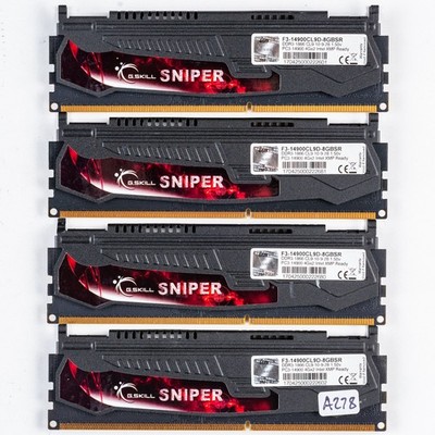 G.SKILL Sniper 16GB (4x4GB) DDR3 1866 Desktop Memory F3-14900CL9D-8GBSR