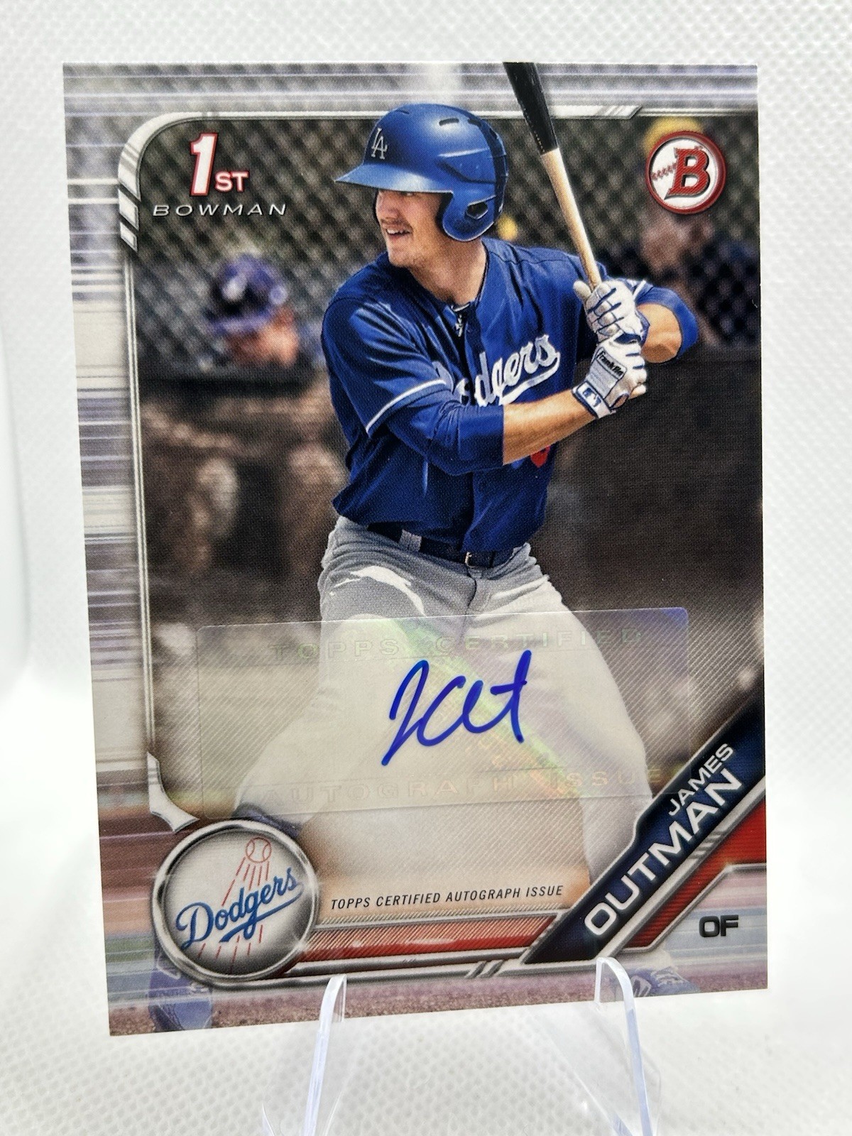 James Outman 2019 Paper 1st Bowman Auto #PA-JO Los Angeles Dodgers