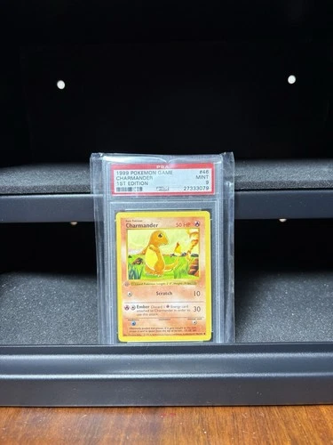 1999 First Edition Shadowless Charmander #4 Base Set Non-Holo, PSA 9