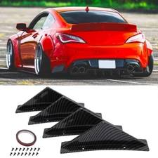 Carbon Rear Bumper Diffuser 4 Fins Spoiler Lip For Hyundai Genesis Coupe 2010-16