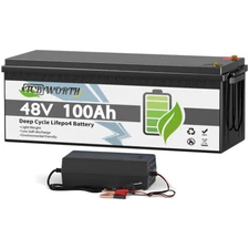48V 100Ah Deep Cycle Lithium Battery LiFePO4 200A BMS for RV Solar Boat Off-grid