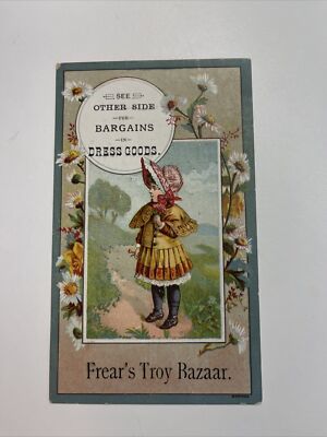 C.1895 Victorian Trade Card Union Sample Bargains Frears Troy  Bazzar~Bufford | eBay