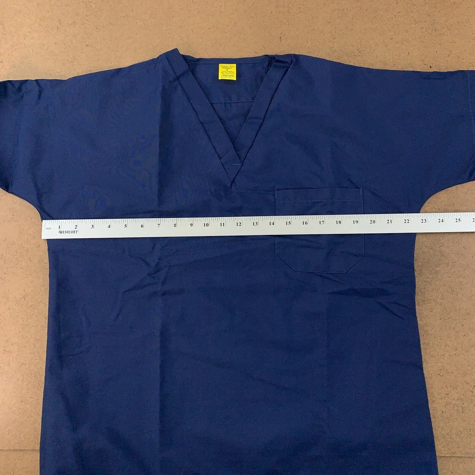 Модная печать унисекс размер маленький темно-синий короткий рукав поплин скраб рубашка 78744 - Изображение 3 из 4