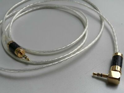 5Ft 3.5mm male to male Aux Audio Cable 8N OCC copper Silver wire carbon Plug 