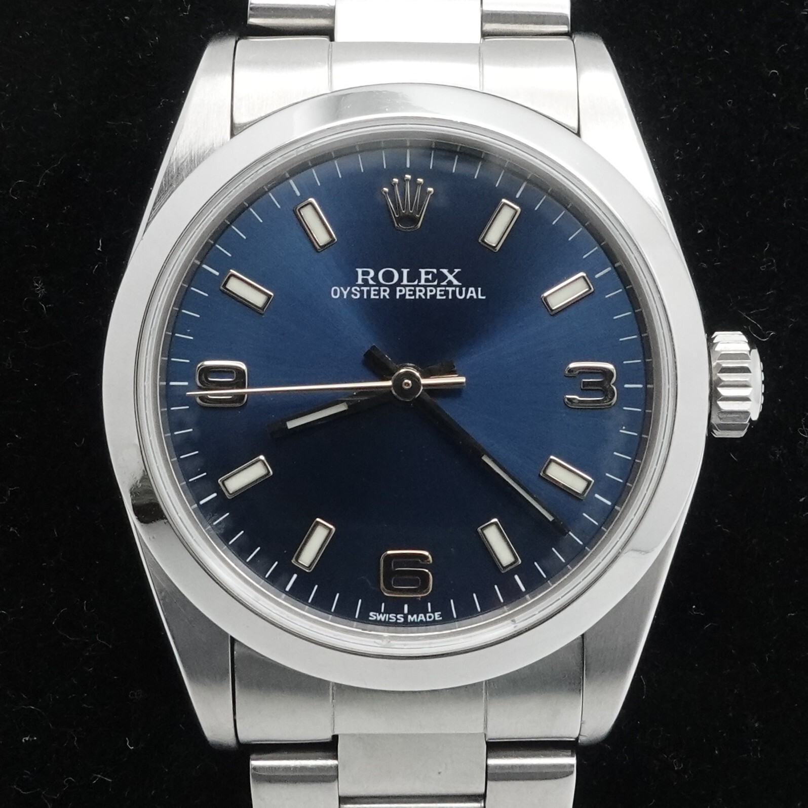 Rolex Oyster Perpetual 31mm Stainless Steel Blue Dial Watch Ref 77080