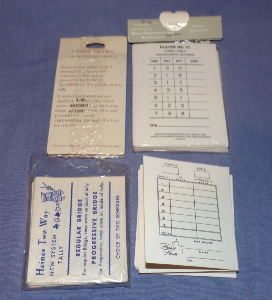 VTG Lot 4pks 2 & 3-Table Bridge Tallies Score Pad Sheets Kermit Frog Christmas - Image 3 of 3