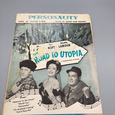 Vintage Sheet Music, Personality by Burke and Van Heusen 1945, Paramount Road