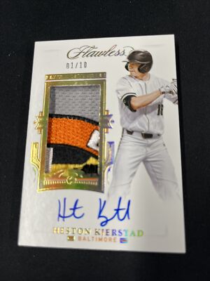 2021 Flawless Heston Kjerstad Gold /10 RPA Rookie Auto Patch Baltimore Orioles