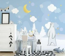 3D Animal Polar Bear G2303 Wallpaper Wall Murals Removable Self-adhesive Erin