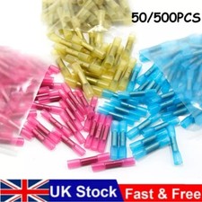 500/50 PCS Heat Shrink Wire Cable Connectors Crimps Seal Butt Joint Sleeve