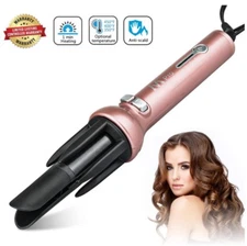  PRO Ceramic Ionic Hair Curling Wand 360 Rotating Automatic Spin Iron Hot Tools