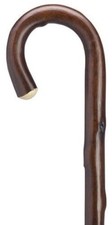 MENS NATURAL CHESTNUT WALNUT CROOK 36" LONG WALKING CANE STICK FROM GERMANY