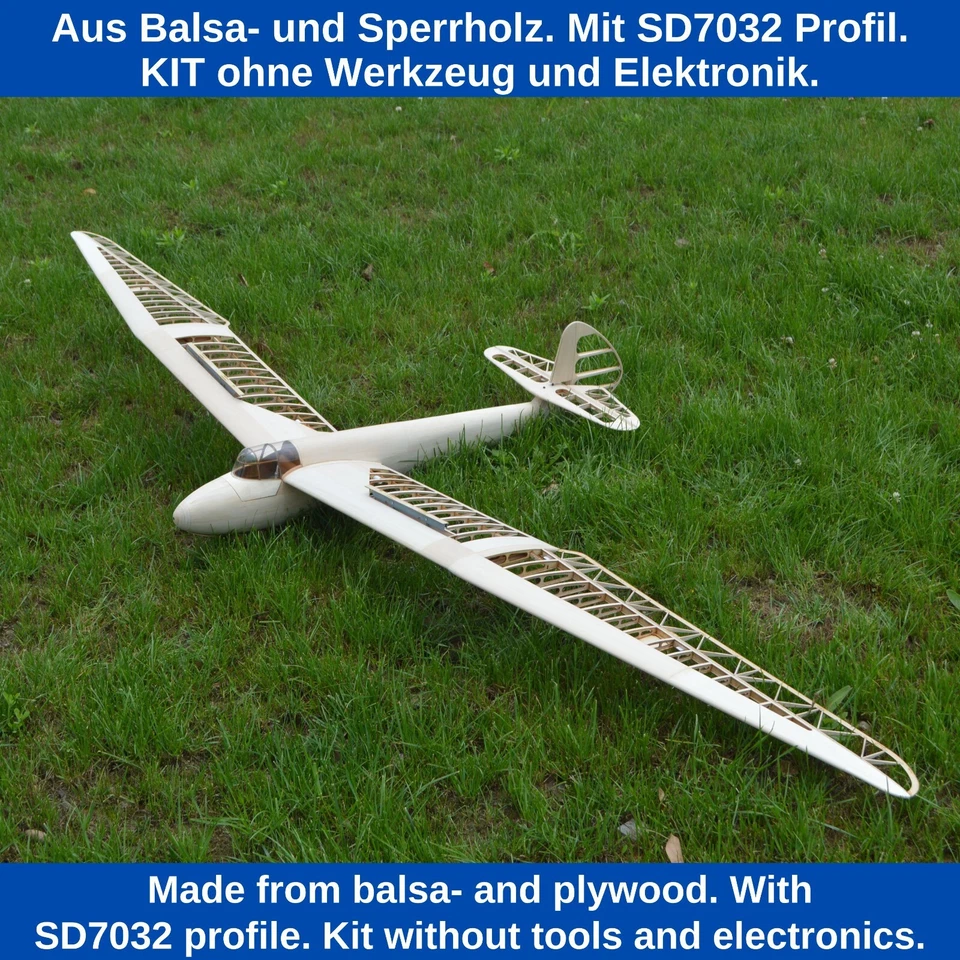 Minimoa Flugzeugmodell Holzbausatz 2844mm Gleiter Segler Bausatz KIT Baukasten - Bild 3 von 4