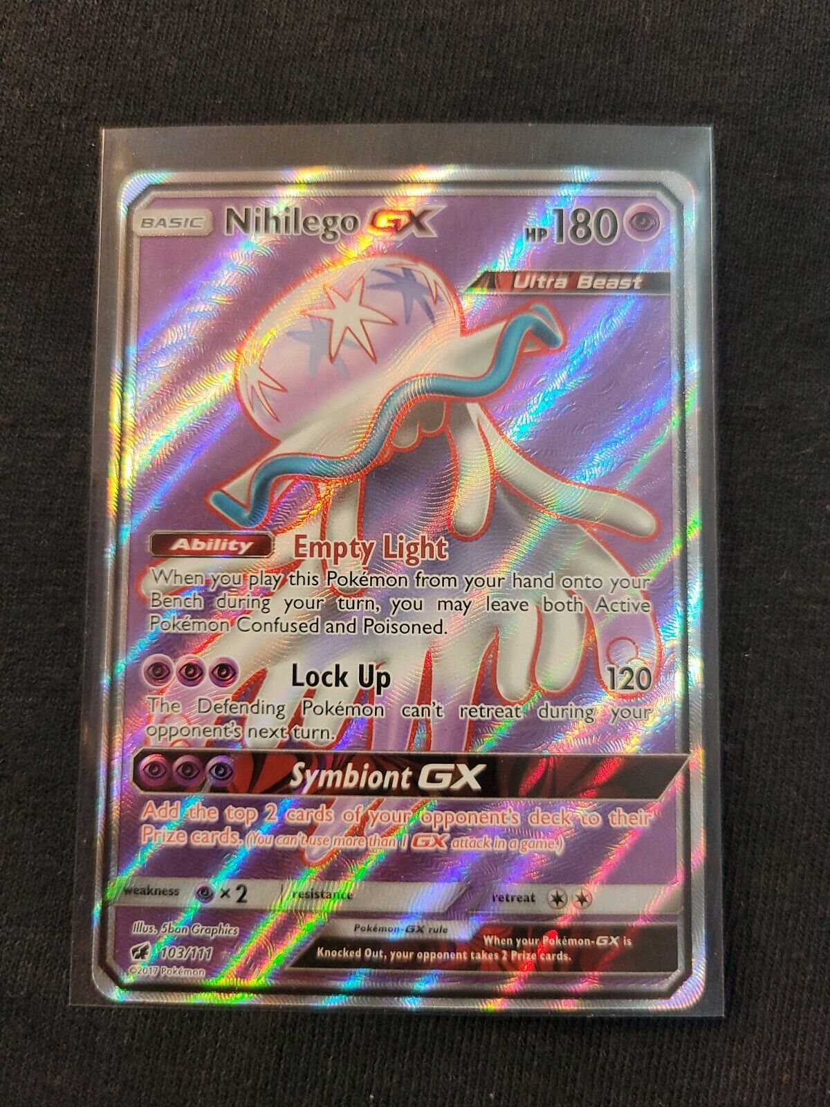 Carta Ultracriatura Nihilego Gx Full Art Invasão Carmim