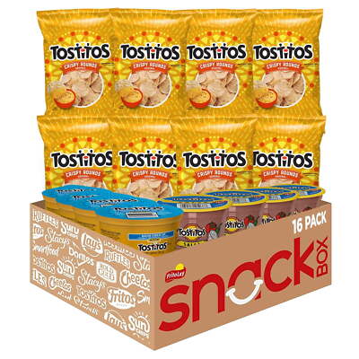 Tostitos Chips & Salsa Variety Pack, Bags and Dips, 16Count Individual Packaged