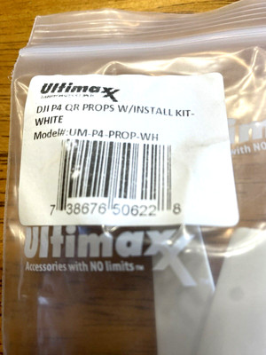 ULTIMAX P4 PHANTOM 4 QR PROPS  WITH INSTALL KIT - WHITE  UM-P4