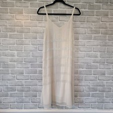 ASOS Maternity Heavy Beaded Strap Dress Off White Party Flowy US 4 *Bead issue