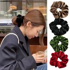 Velvet Lightweight Hair Scrunchie Scrunch Bobble Elastic Band Handmade LARGE UK 