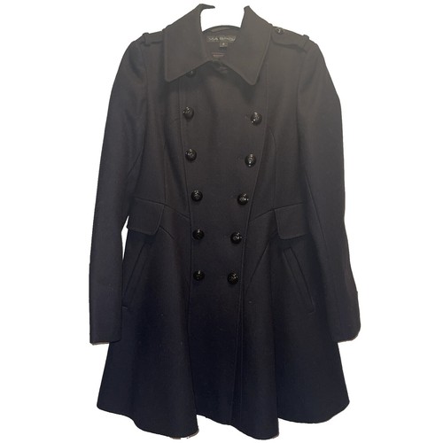 Via- 6 Golden Yellow Button Down Military Style Trench Coat Jacket
