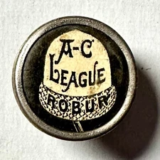 c1890s A-C League Robur Upside Down Acorn 0.75" Stud Back Celluloid Button