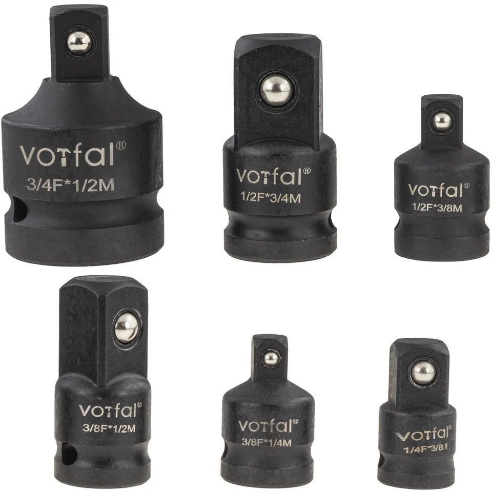 Kraft Adapter 6tlg Schlagschrauber Nüsse Reduzierung 1/2"3/4"1/4"3/8" Stecknuss - Bild 3 von 4