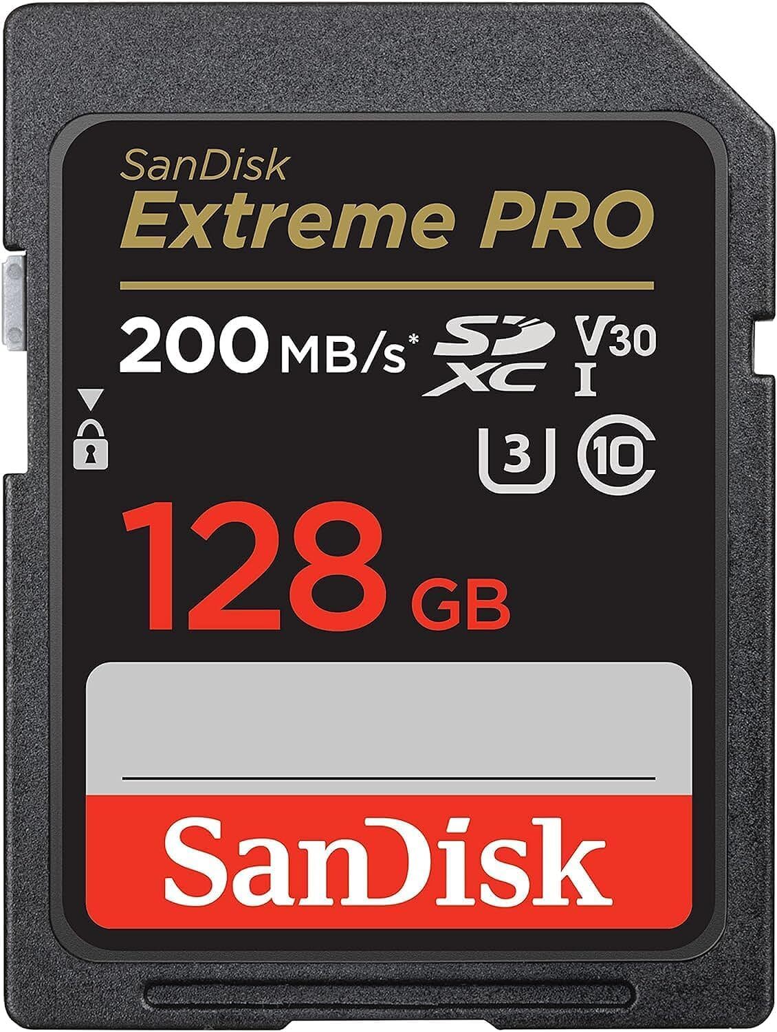 SanDisk 128GB Extreme PRO SDXC UHS-I Memory Card - C10 U3 V30 4K UHD SD Card ...