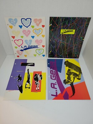 Lot of 4 Vintage L.A. Gear 3 Hole Folders