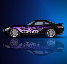 Flame Car Decals Side Decal Both Side Vinyl Racing Livery Universal Fit