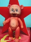 VINTAGE BEAR RUBBER TOY DOLL MOVING EYES ''FARMI'' SOVIET ERA TEDDY BEAR EUROPE
