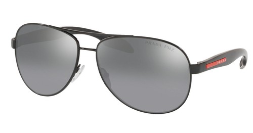 Prada PR 24XS 1AB5Z1 Black Grey Polarized Lens Women  display picture 3